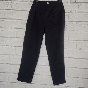 ASOS Design Women's Solid Black Straight-Leg Stretchy Trousers Size 4P Career